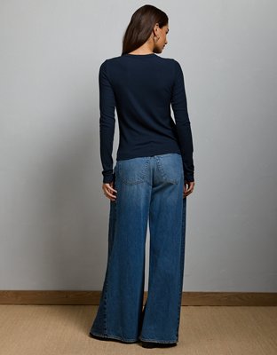 T-shirt côtelé à boutons AE77