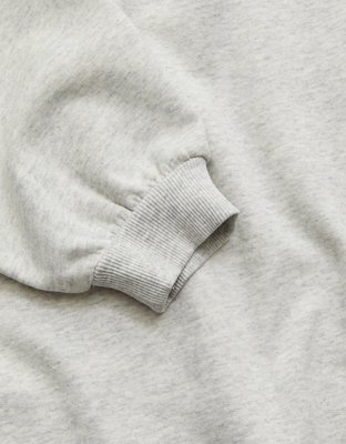 Женская толстовка American Eagle AE77 Puff Sleeve Terry, цвет: Светлый меланжевый серый — фото 7