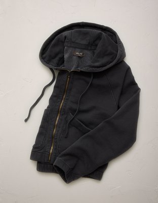AE77 Cropped Zip-Up Hoodie | American Eagle