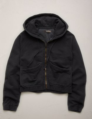 AE77 Cropped Zip-Up Hoodie | American Eagle