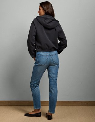 AE77 Cropped Zip-Up Hoodie | American Eagle