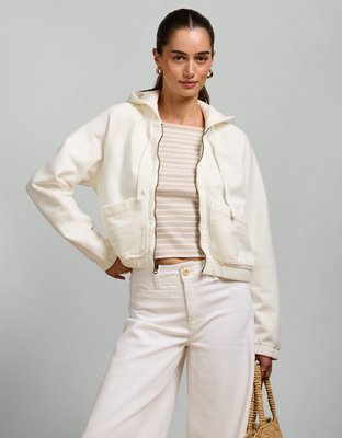 AE77 Cropped Zip-Up Hoodie