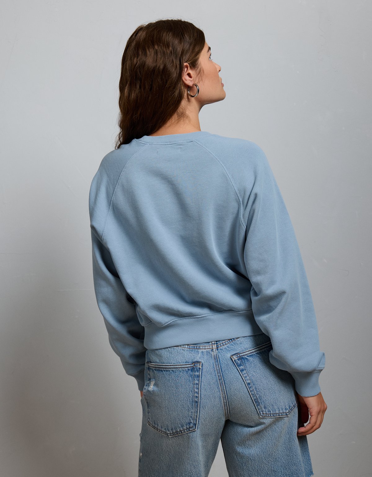 AE77 Lightweight Terry Fleece Raglan Sweatshirt - image 2