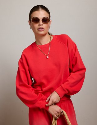 AE77 Lightweight Terry Fleece Raglan Sweatshirt