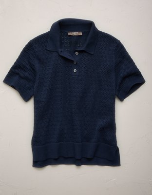 AE77 Shrunken Sweater Polo Shirt
