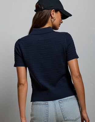 AE77 Shrunken Sweater Polo Shirt