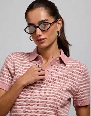 AE77 Shrunken Sweater Polo Shirt