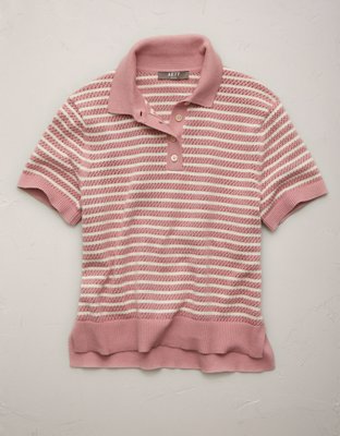 AE77 Shrunken Sweater Polo Shirt