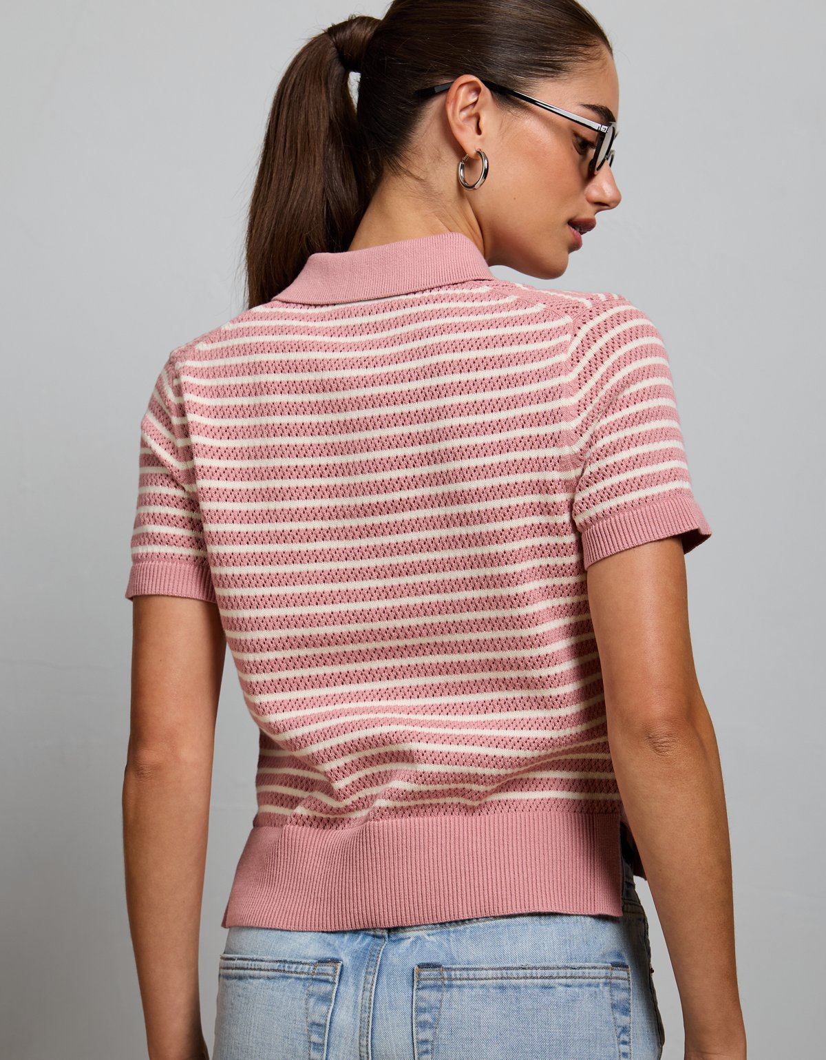 AE77 Shrunken Sweater Polo Shirt - image 2