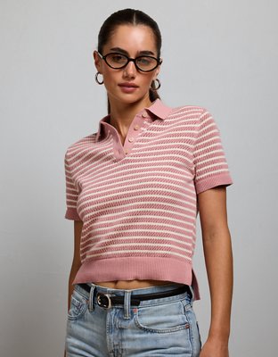 AE77 Shrunken Sweater Polo Shirt