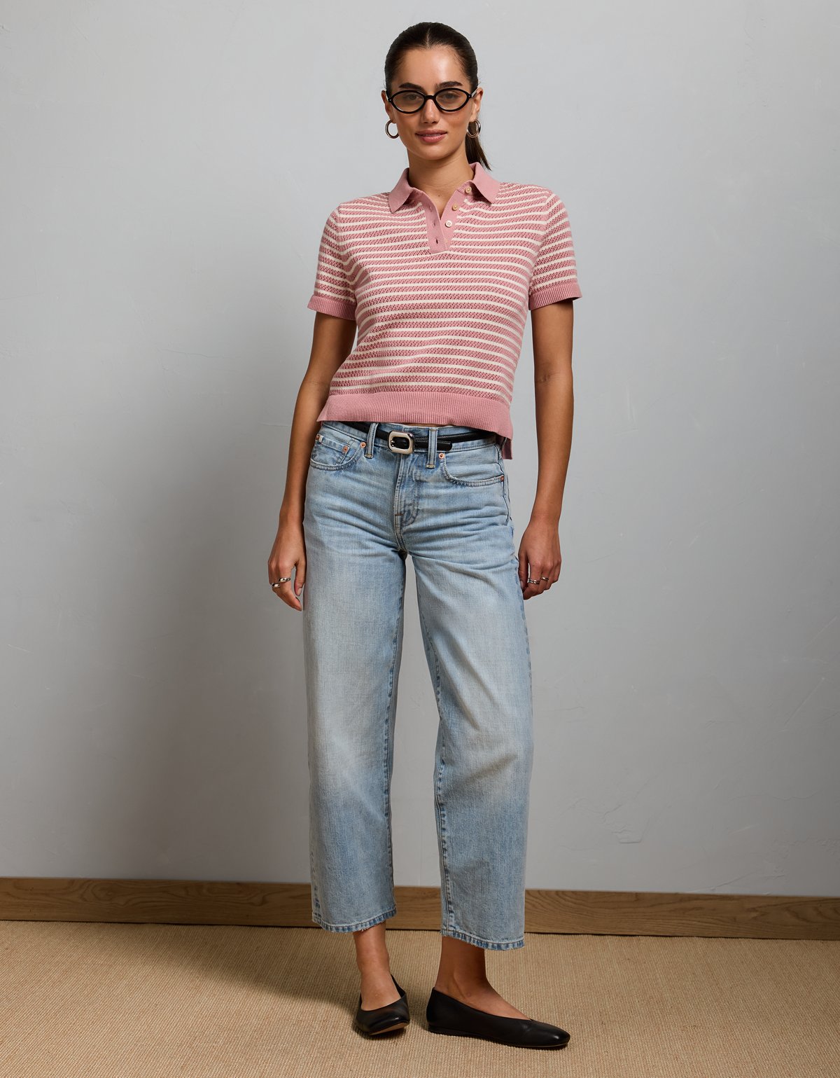 AE77 Shrunken Sweater Polo Shirt - image 5