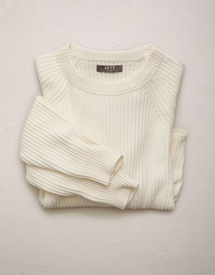 AE77 Shaker Stitch Raglan Sweater