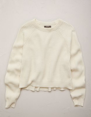 AE77 Shaker Stitch Raglan Sweater
