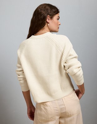 AE77 Shaker Stitch Raglan Sweater