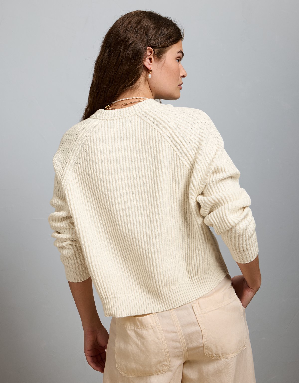 AE77 Shaker Stitch Raglan Sweater - image 2