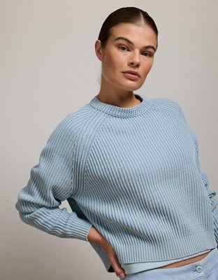 AE77 Shaker Stitch Raglan Sweater