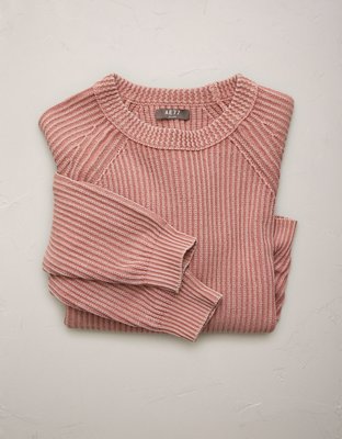 AE77 Shaker Stitch Raglan Sweater