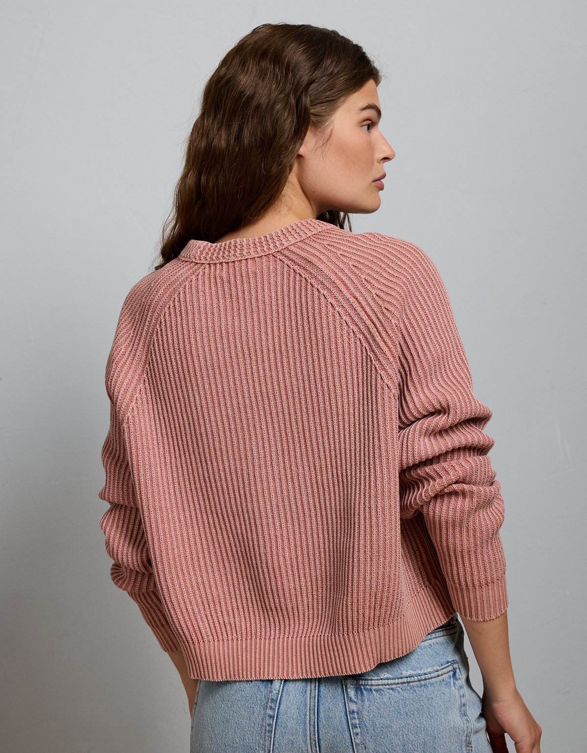 AE77 Shaker Stitch Raglan Sweater - image 2