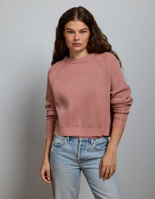 AE77 Shaker Stitch Raglan Sweater