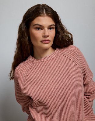 AE77 Shaker Stitch Raglan Sweater