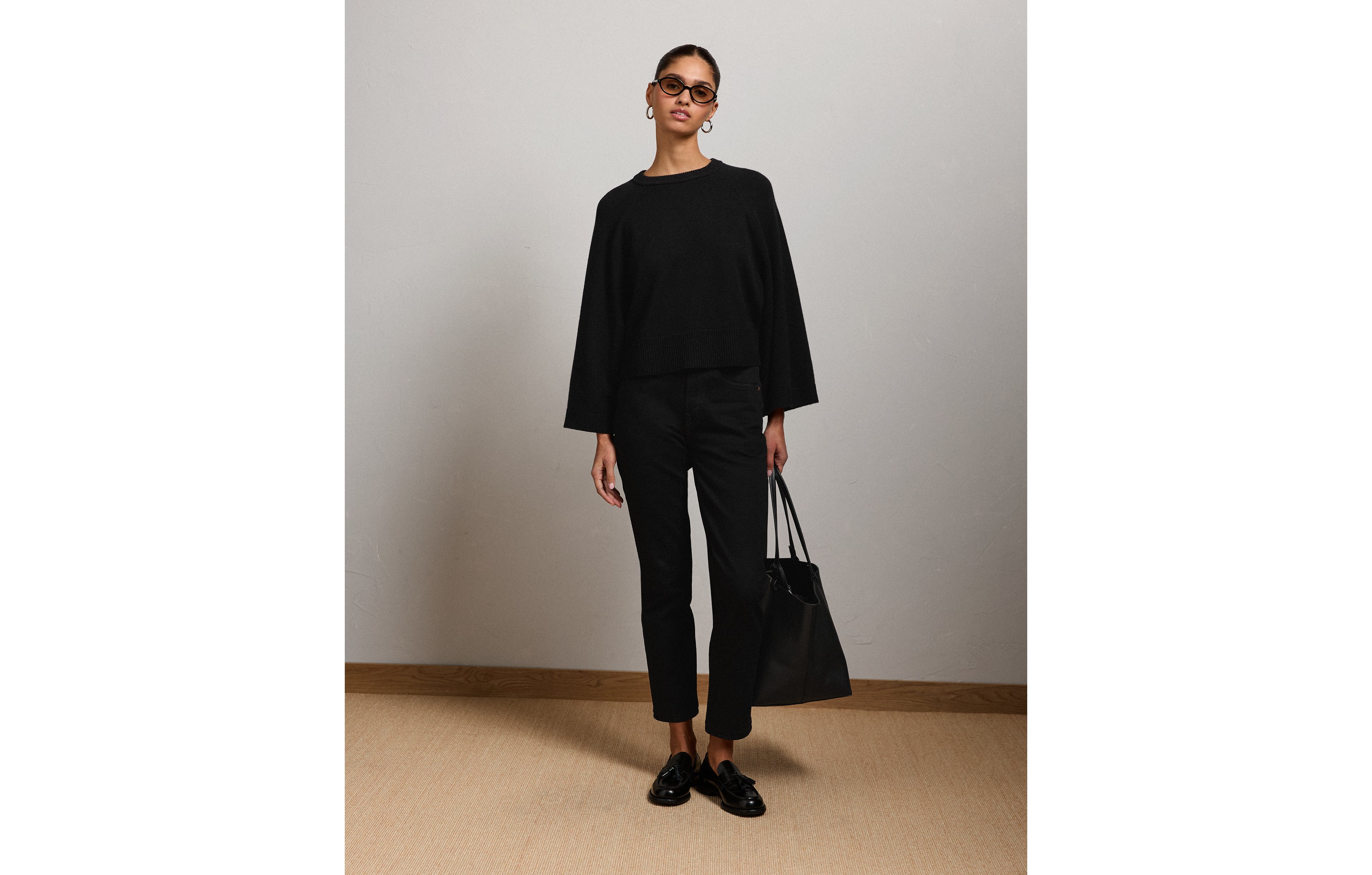 AE77 Boxy Cashmere-Blend Sweater Tee