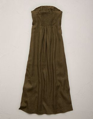 AE77 Strapless Linen Midi Dress
