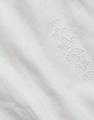 AE77 Embroidered Strapless Linen Tube Dress