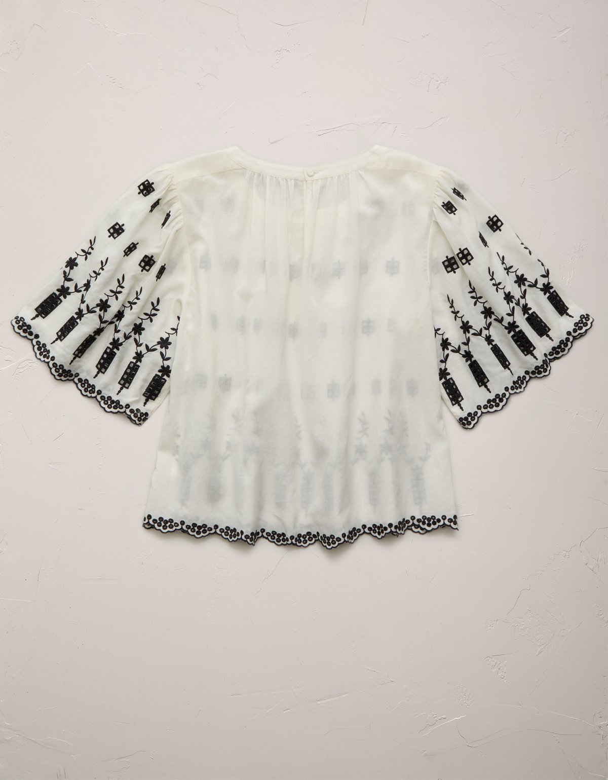 AE77 Embroidered Bell Sleeve Blouse - image 4