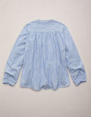 AE77 Split Neck Blouse