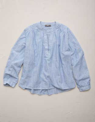 AE77 Split Neck Blouse