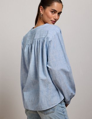 AE77 Split Neck Blouse