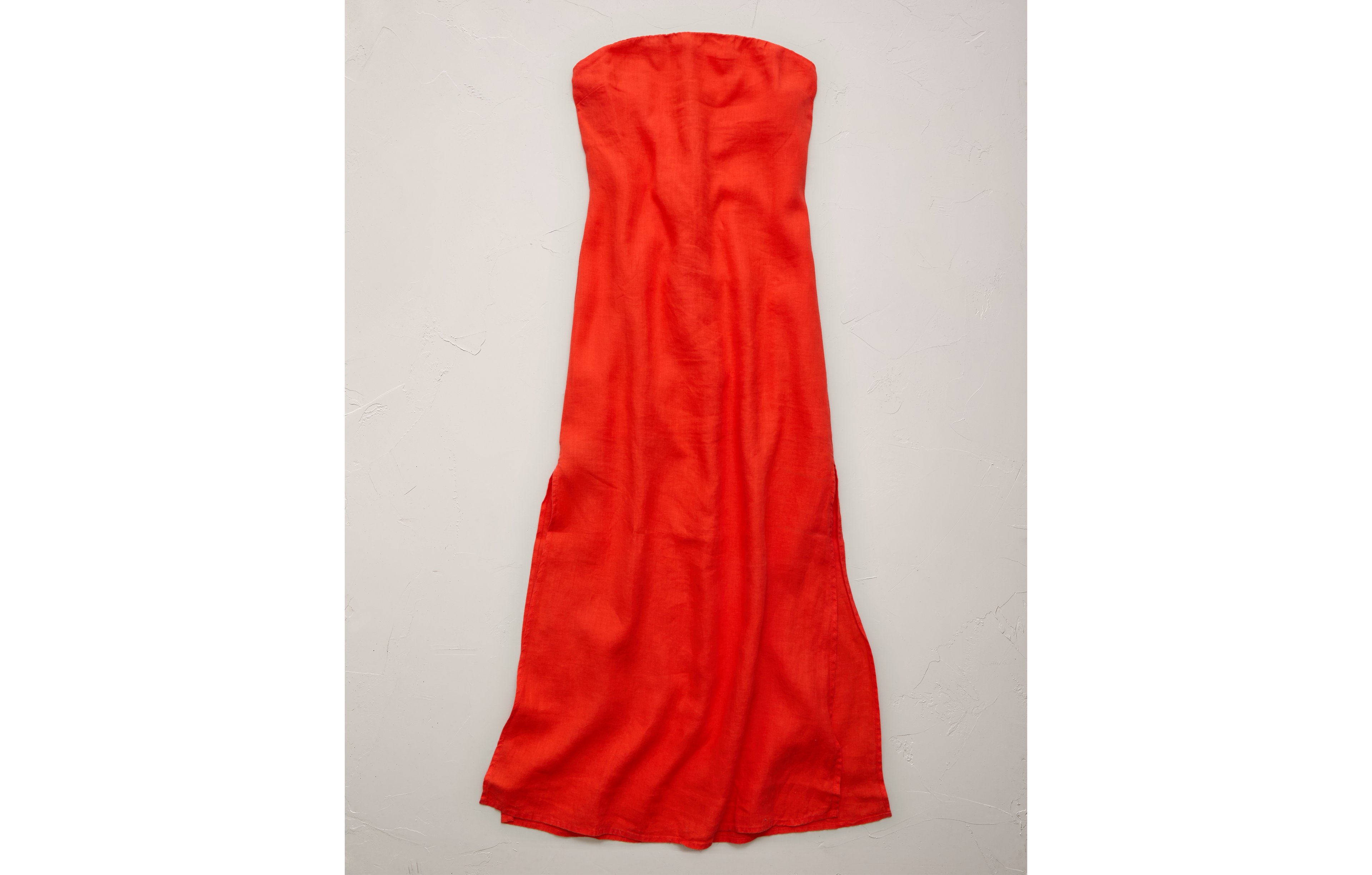 AE77 Strapless Linen Midi Dress