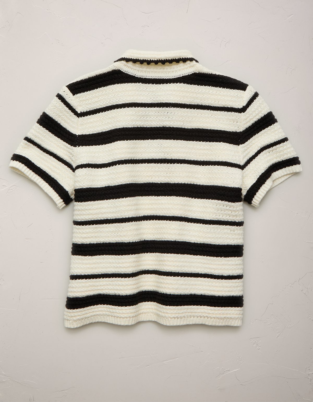 AE77 Shrunken Crochet Sweater Polo - image 4