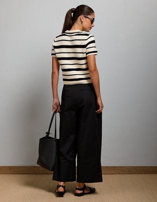 AE77 Shrunken Crochet Sweater Polo