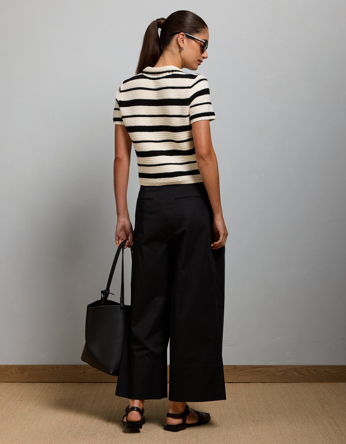 AE77 Shrunken Crochet Sweater Polo - image 2