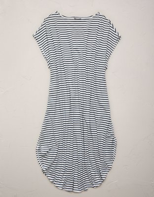 AE77 Cap-Sleeve Everyday T-Shirt Dress