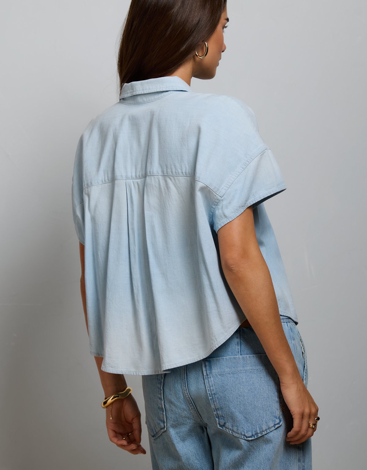 AE77 Boxy Chambray Shirt - image 2
