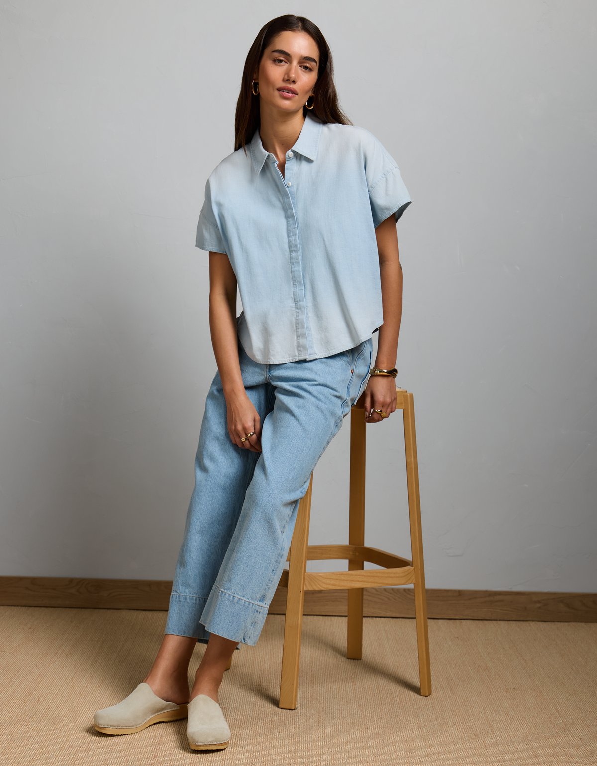 AE77 Boxy Chambray Shirt - image 5