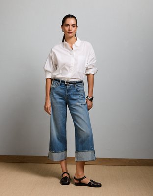 AE77 Premium Oversized Poplin Button-Up Shirt