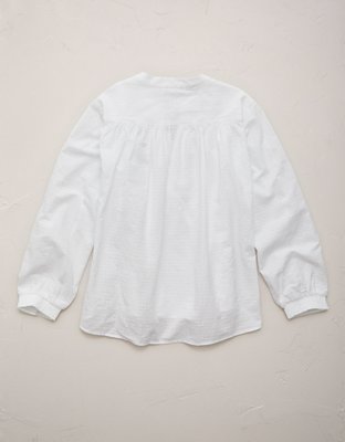 AE77 Split Neck Blouse