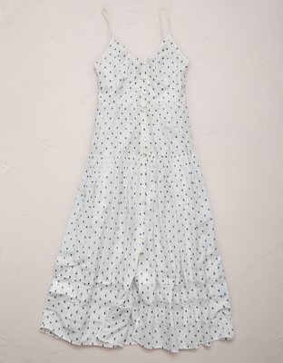 AE77 Strappy Button-Up Maxi Dress