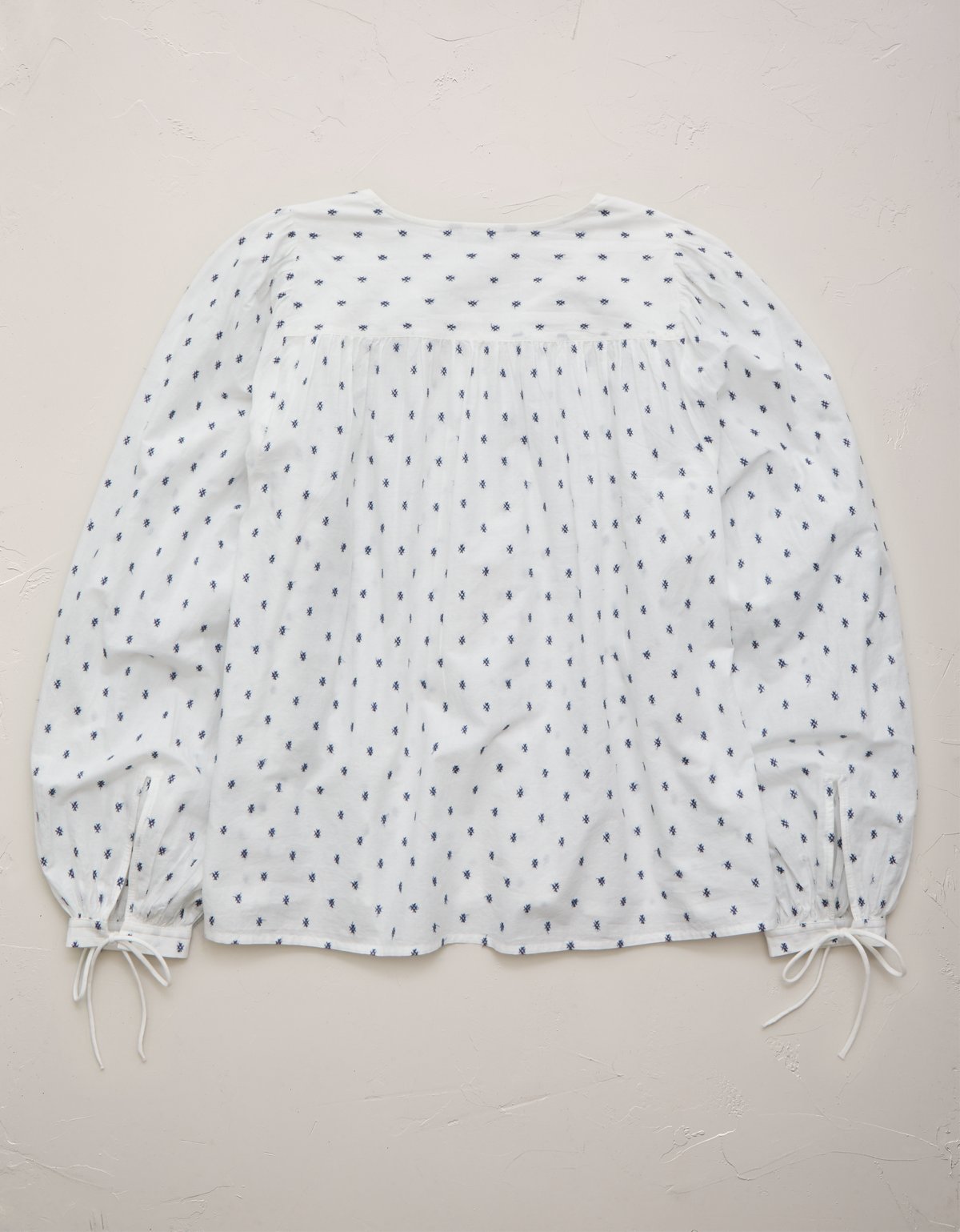 AE77 Embroidered Balloon-Sleeve Button-Up Shirt - image 4