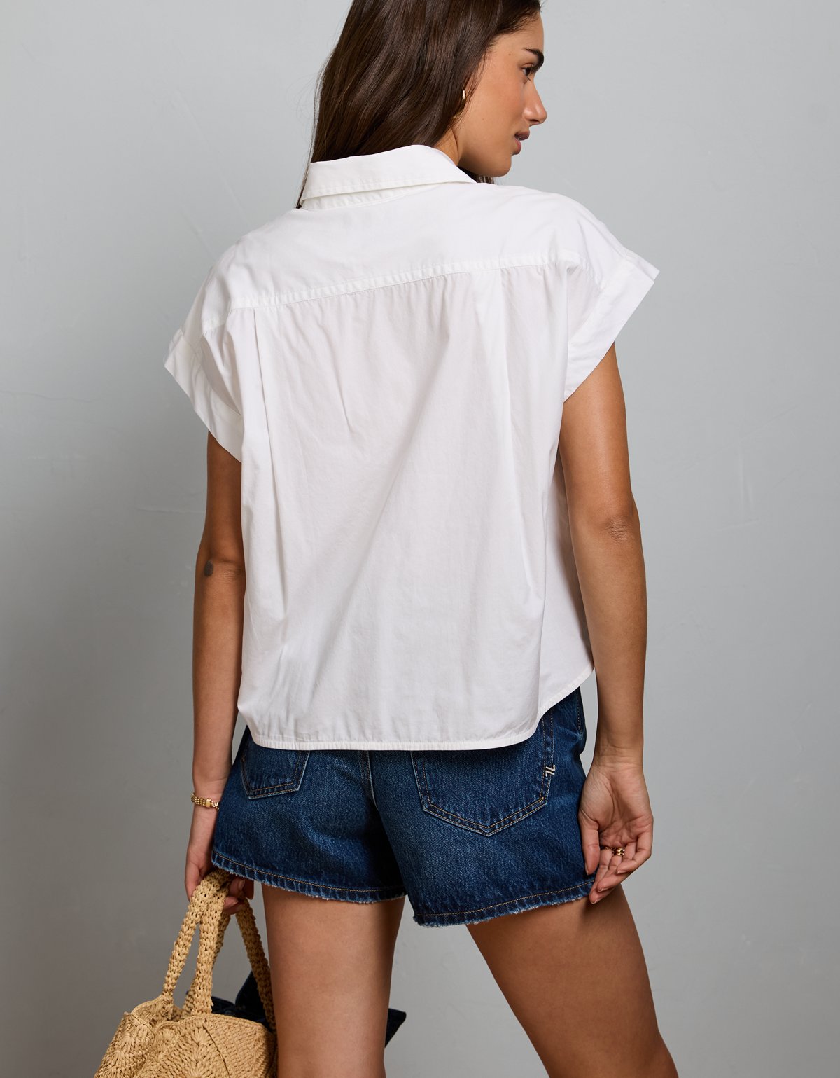 AE77 Cropped Short-Sleeve Shirt - image 2