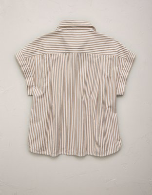 AE77 Cropped Poplin Short-Sleeve Shirt