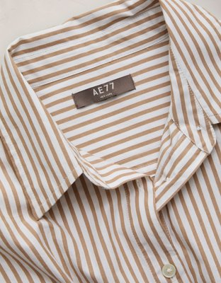 AE77 Cropped Poplin Short-Sleeve Shirt