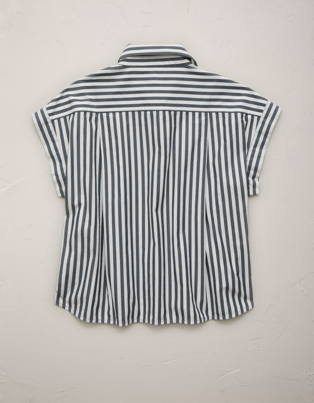 AE77 Cropped Poplin Short-Sleeve Shirt - image 4