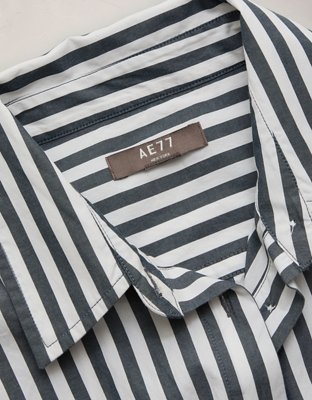 AE77 Cropped Poplin Short-Sleeve Shirt