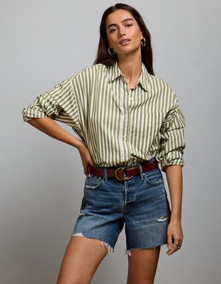 AE77 Premium Oversized Poplin Button-Up Shirt