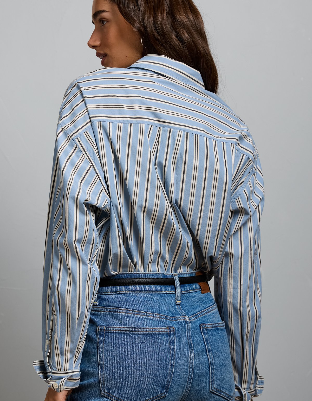AE77 Premium Oversized Poplin Button-Up Shirt - image 2