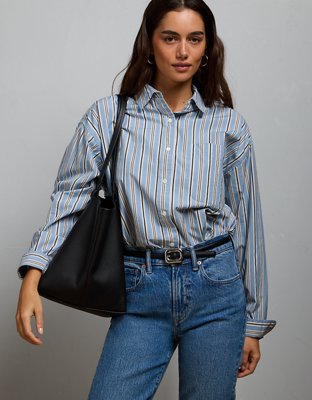 AE77 Premium Oversized Poplin Button-Up Shirt